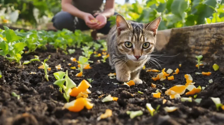 « Ne jetez plus cette peau de fruit » : son odeur fait fuir les chats du potager en un clin d’œil
